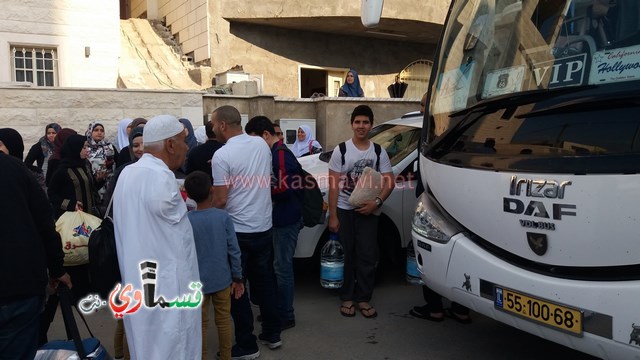 كفرقاسم- فيديو: عودة وفد حافلة المعتمرين والاداري مرسي حمدان عيسى غانمين سالمين الى ارض الوطن  